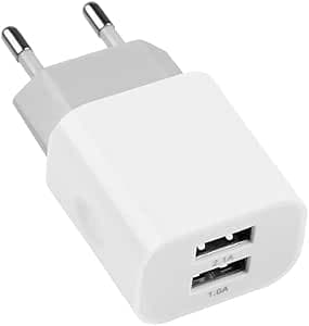 MUTTO Chargeur Mural Universel de 5 V 2 A/10 W avec 2 Ports USB - Prise USB Compatible avec Tout Type de Gadgets et Smartphones Blanc