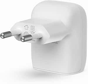 Belkin chargeur secteur USB-C Power Delivery 20 W, certification Type C PD 3.1 PPS, design compact, chargeur USB C pour iPhone Air, iPhone 16, iPad, Samsung Galaxy, Google Pixel
