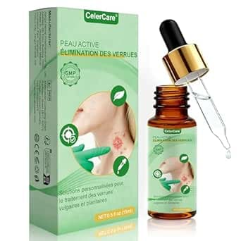 Action Rapide Anti Verrue pour Verrue Plantaire, Verrue Commune, Verrue Plate Soin Verrues Pieds & Mains, Élimination Doux des Verrues Plantaires, Action Rapide 15 ml