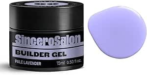 SINCERO SALON Gel Construction Ongle UV Color - Pale Lavender - TPO Free - 2in1 Nail Extension et Modelage - Gel UV LED pour Renforce - Facile à Appliquer - Nail Art Ongles - 15ml