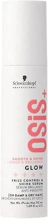 Schwarzkopf Professional OSiS Glow Sérum Anti Frisottis Brillance Sans Silicone Protection Thermique Pour Cheveux Ternes Rêches Facilite Le Coiffage Léger 50 ml