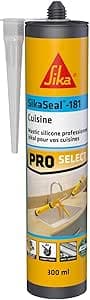 SIKA - Mastic silicone sanitaire - SikaSeal-181 Cuisine blanc - Réalisation de joints - Spécial cuisines - Intérieur/extérieur - Longue durée - 300 ml
