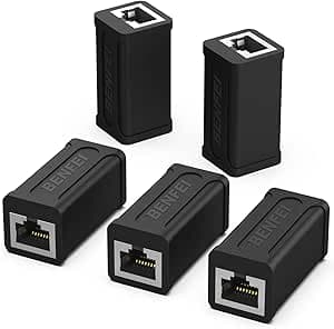Coupleurs RJ45, BENFEI Lot de 5 Femelle vers Femelle Coupleurs RJ45 Cat7 Cat6 Cat5e