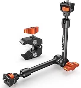 K&F CONCEPT Bras Magique 11 Pouce avec Pince Super Clamp et Vis 1/4'' 3/8'', Support Articulé Réglable pour Moniteur, Appareil Photo, Lumière LED, Microphone, Trépied Vidéo