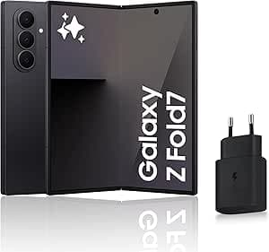 Samsung Galaxy Z Fold7, Smartphone Android 5G avec Galaxy AI, 256 Go, Chargeur Secteur Rapide 25W Inclus, Smartphone déverrouillé, Noir Absolu, Version FR