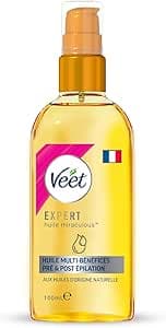 Veet - Hydratant Huile Miraculeuse Post Épilation et Pré et Post Rasage - À Base d'Huiles d'Origine Naturelle