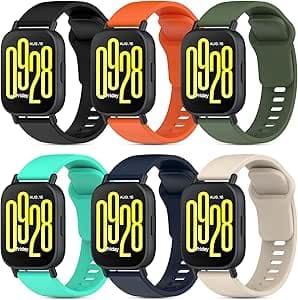 6 Pièces Bracelets en Silicone Compatible avec Bracelet Xiaomi Redmi Watch 5 Active/5 Lite Femme Homme,22mm Sport Bracelet Compatible avec Redmi Watch 5 Active/5 Lite