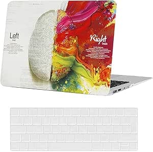 Compatible avec MacBook Air 13" 2021/2020/2019/2018 Release M1 A2337/A2179/A1932, coque de protection rigide ultra fine en plastique rigide pour clavier Visage cerveau