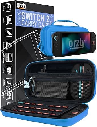 Orzly Étui de Transport pour Console Nintendo Switch 2 (2025), étui Rigide avec Rangement Intelligent pour Accessoires et 20 Poches pour Jeux, édition Coffret Cadeau
