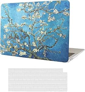 Compatible avec la dernière coque MacBook Air 13,6 pouces 2022 Modèle : A2681 M2 Clip Retina écran et Touch ID, MacBook Air 2022, coque rigide en plastique et couvercle de clavier, fleur