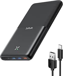 VRURC Batterie Externe 30000mAh USB C Power Bank Haute Capacité Charge Rapide 22.5W Compact Batterie Portable avec 4 Sorties et 3 Entrées Compatible avec Téléphone iPhone Samsung Tablet