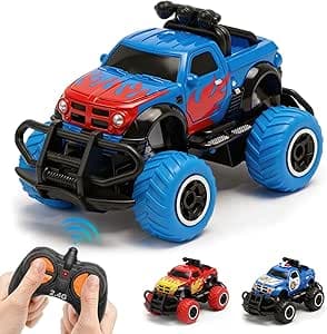 Pup Go Voiture Télécommandée pour Enfants, Solide, Rapide et Sensible pour Garçons de 3 4 5 6 7 Ans, Jouet Turque RC pour Tout-Petit, Petite Voiture de Course, Meilleur Cadeau pour Anniversaire(Bleu)