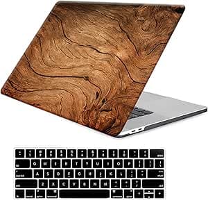 Compatible avec MacBook Air 13,6 pouces 2025 2024 2023 2022 Release M4 M3 M2 A3240 A3113 A2681, Housse MacBook Air 2022 en plastique coque rigide & protection clavier, veinure bois