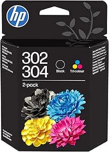HP 302/304 Tri-Color/Black Ink Crtg 2-PK Ink Cartridge