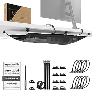 Cache cable pour bureau -Passe cable bureau organisateur pour ranger ou ordonner - Cable management impeccable- Câble Net Noir