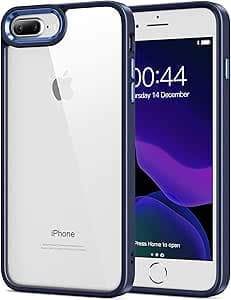 HOOMIL Coque pour iPhone 7 Plus/iPhone 8 Plus 5,5 Pouces, Anti-Jaunissement Étui Téléphone Transparente, Housse de Protection Antichoc - Bleu