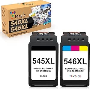 7Magic PG-545XL CL-546XL Remplacement pour Cartouche Canon 545-546 pour Cartouche Encre Canon 545 et 546 XL pour Canon Pixma TS3450 TS3350 TS3150 TR4550 TR4650 MG2550S MG3050 MX495 (Noir, Couleur)