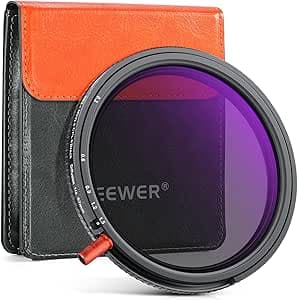 NEEWER 67mm 3 en 1Filtre ND Variable + CPL + Diffusion Noire 1/4, ND2-32 (1-5 arrêts), Filtre polarisant Circulaire à densité Neutre pour Objectif d'appareil Photo, Effet Verre Optique HD Multicouche